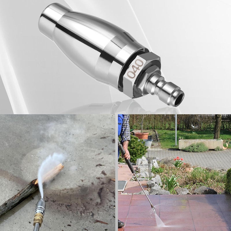 JOEJET Turbo Nozzle Pressure Washer, Rotating Pressure Washer Nozzle with 1/4" Quick Connect, 7 Spray Nozzle Tips with Nozzle Holder, 3000 PSI, Orifice 4.0 - Image 5